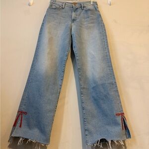 MOTHER Light Blue Jeans with Brown Accents